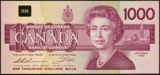 Canada 1000 Dollars banknote 1988 Queen Elizabeth II.jpg